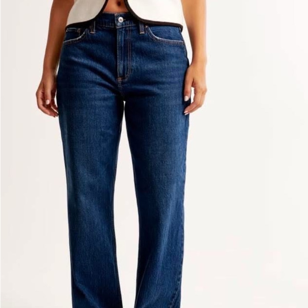 Abercrombie & Fitch Dark Blue Straight Leg Jeans